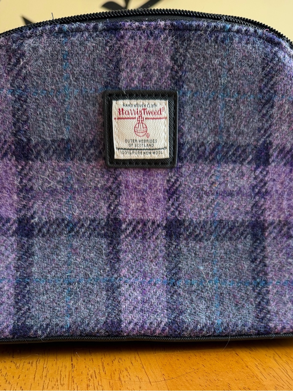 Harris Tweed Purple Plaid Shoulder Bag - Wool Check Design